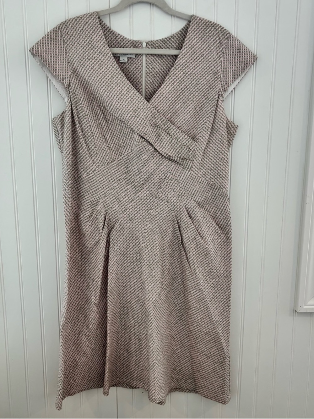 Vintage Pendleton Pink and Green Seersucker Cap-Sleeve Midi Dress